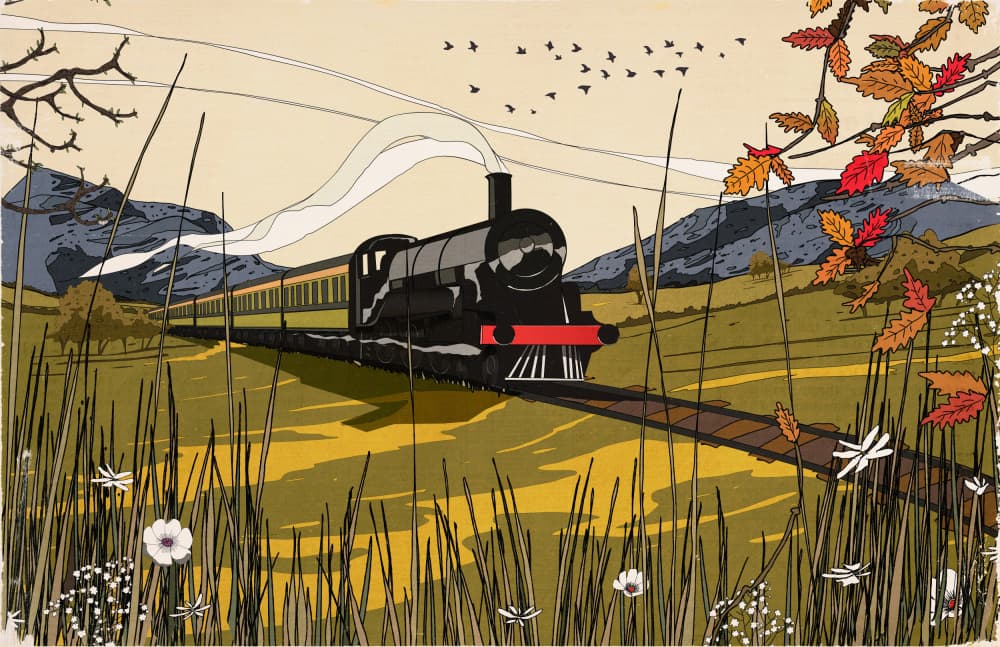 Autumn Train Journey by Nicholas — canvas wall art