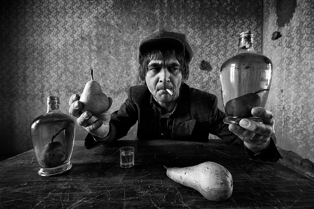 Smoker and Pear Brandy by mario grobenski - psychodaddy — canvas wall art