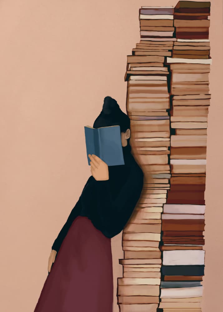 Quiet Reading Moment by Flow Line — canvas wall art