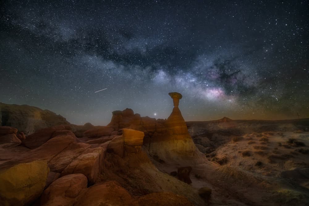 Milky Way Hoodoo Night by Jianping Yang — canvas wall art