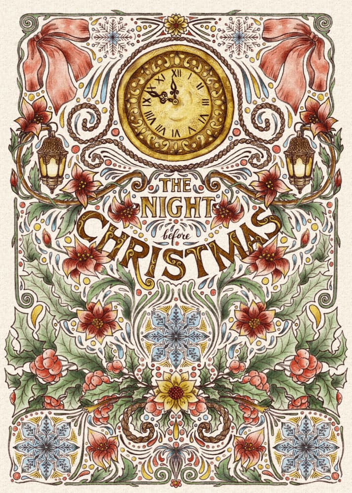 Ornate Christmas Eve by Olena Kovalova — canvas wall art