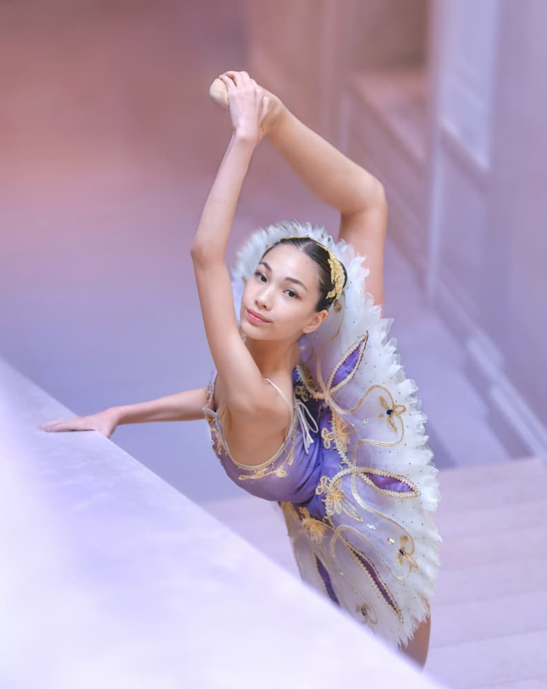 Graceful Ballerina Pose by Catherine Wang — canvas wall art