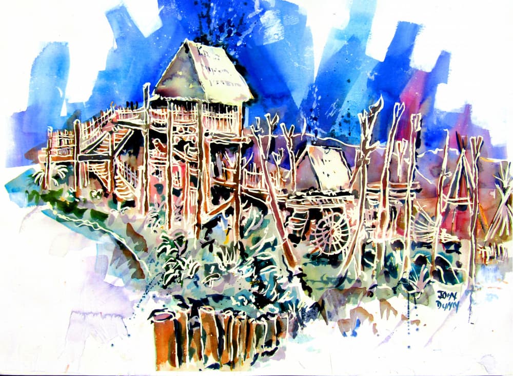 Stilted Tropical Village by John Dunn — canvas wall art