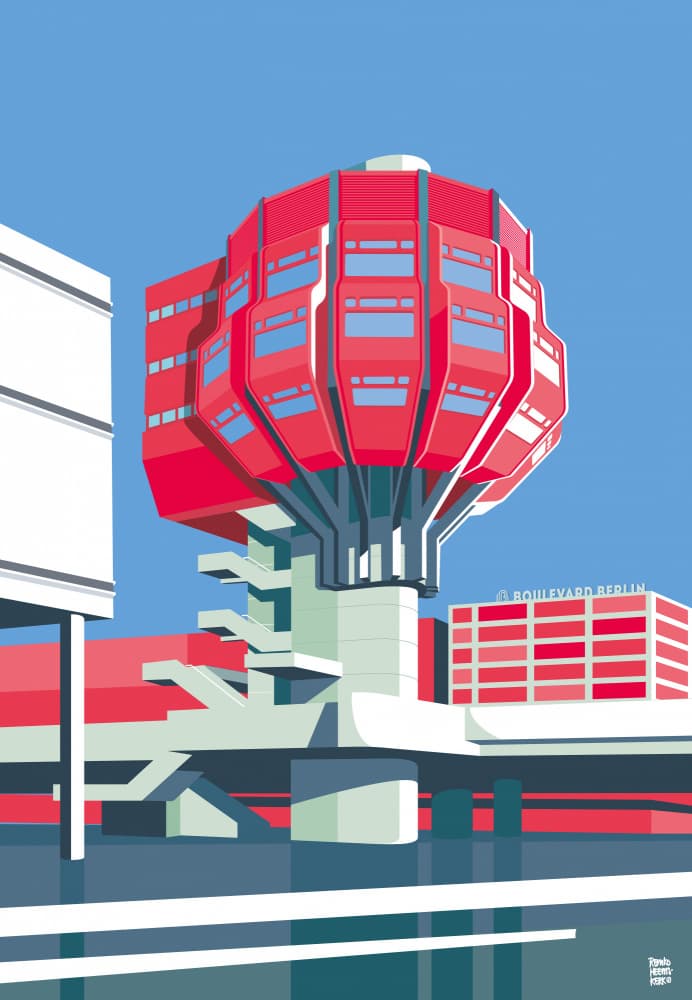 Red Berlin Architecture by Remko Heemskerk — canvas wall art