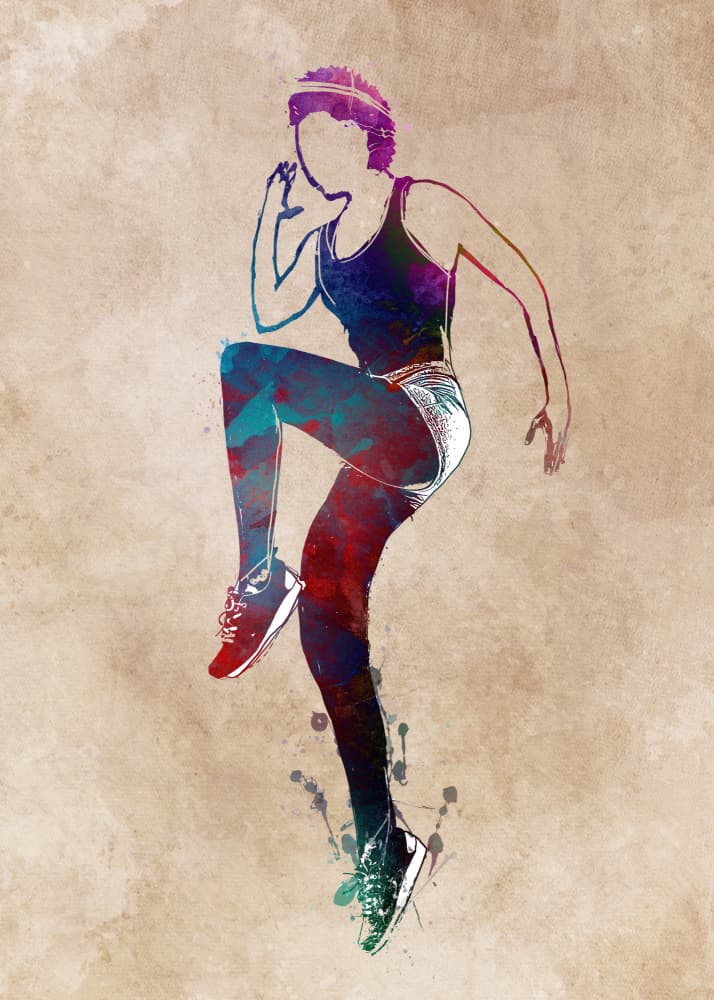 Vibrant Fitness Movement by Justyna Jaszke — canvas wall art