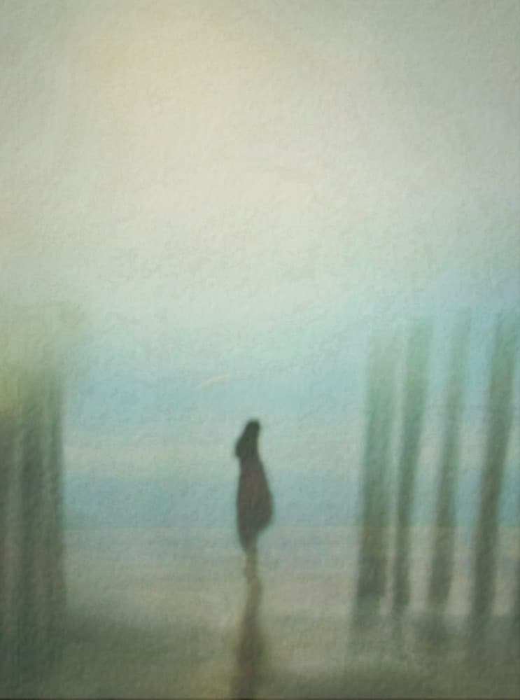 Solitary Walk Misty Shore by Weiwei — canvas wall art