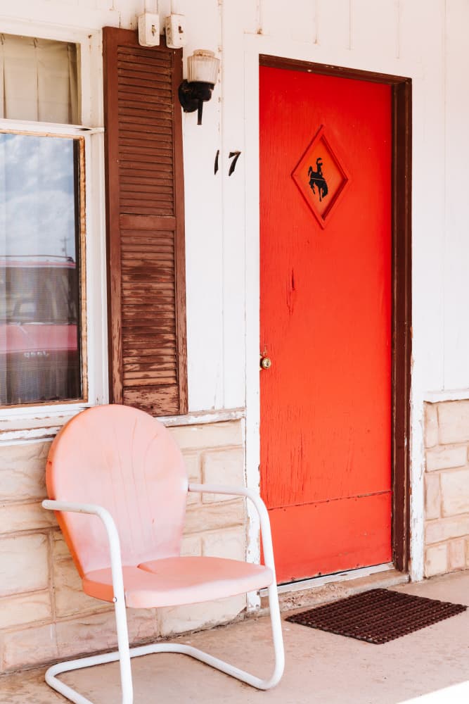 Retro Motel Entrance by Bethany Young — canvas wall art