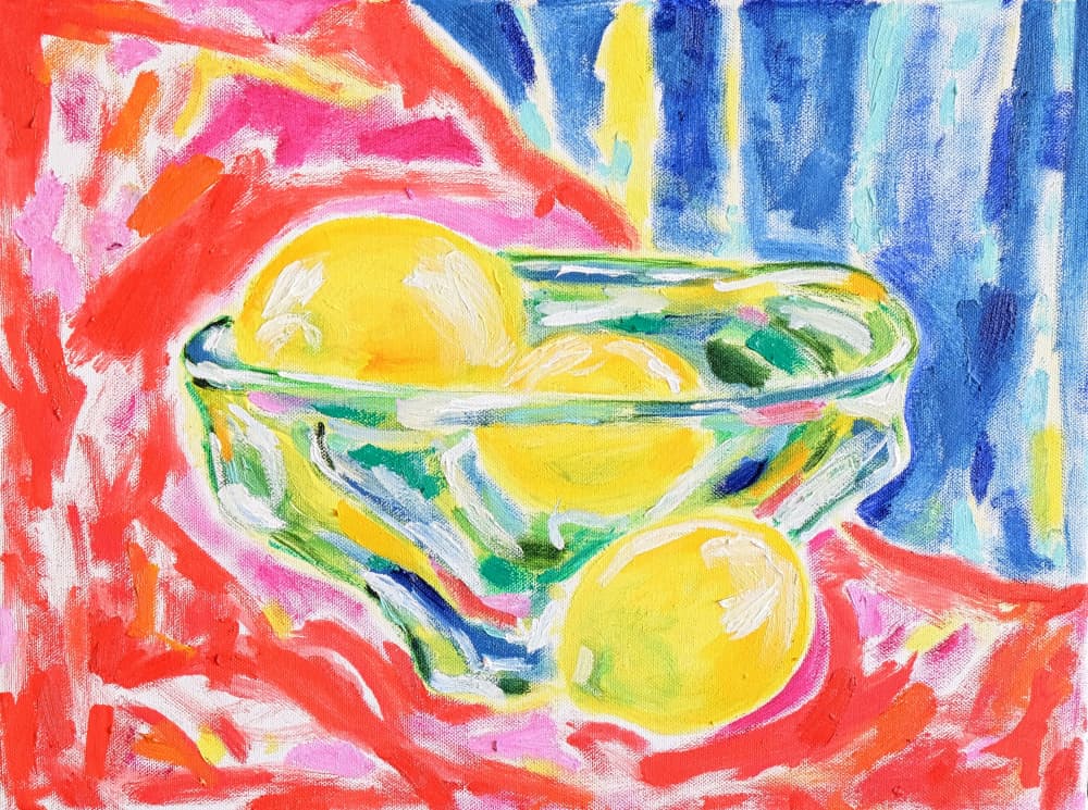 Vibrant Lemons Still Life by Tamara Jare — canvas wall art