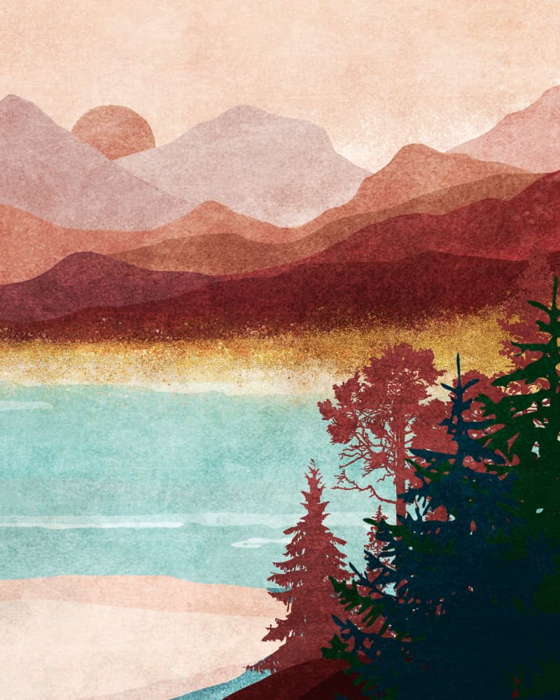 Misty Mountain Dawn by Emel Tunaboylu — canvas wall art