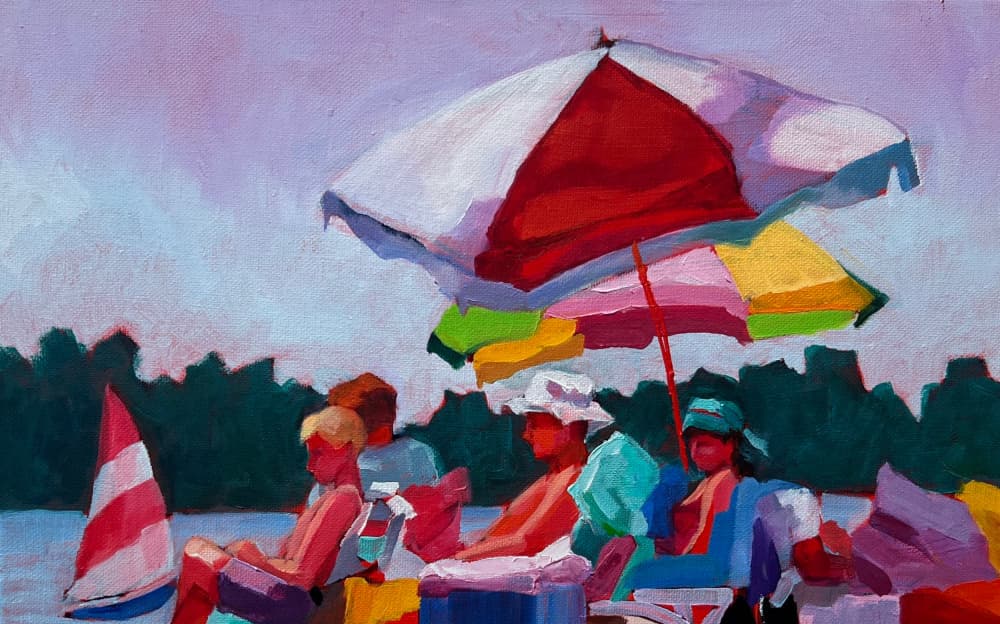 Lakeside Summer Fun by Maxine Shore — canvas wall art