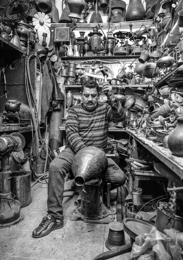 Artisan's Metal Workshop by Bashar Alsofey — canvas wall art