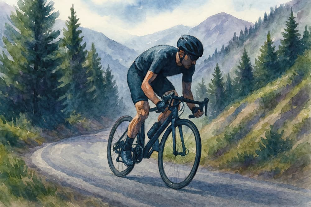 Cycling Mountain Ascent by Natalie Bruns — canvas wall art