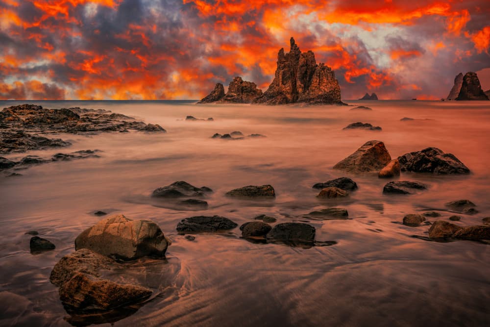 Dramatic Beach Sunset by Adrian Popan — canvas wall art