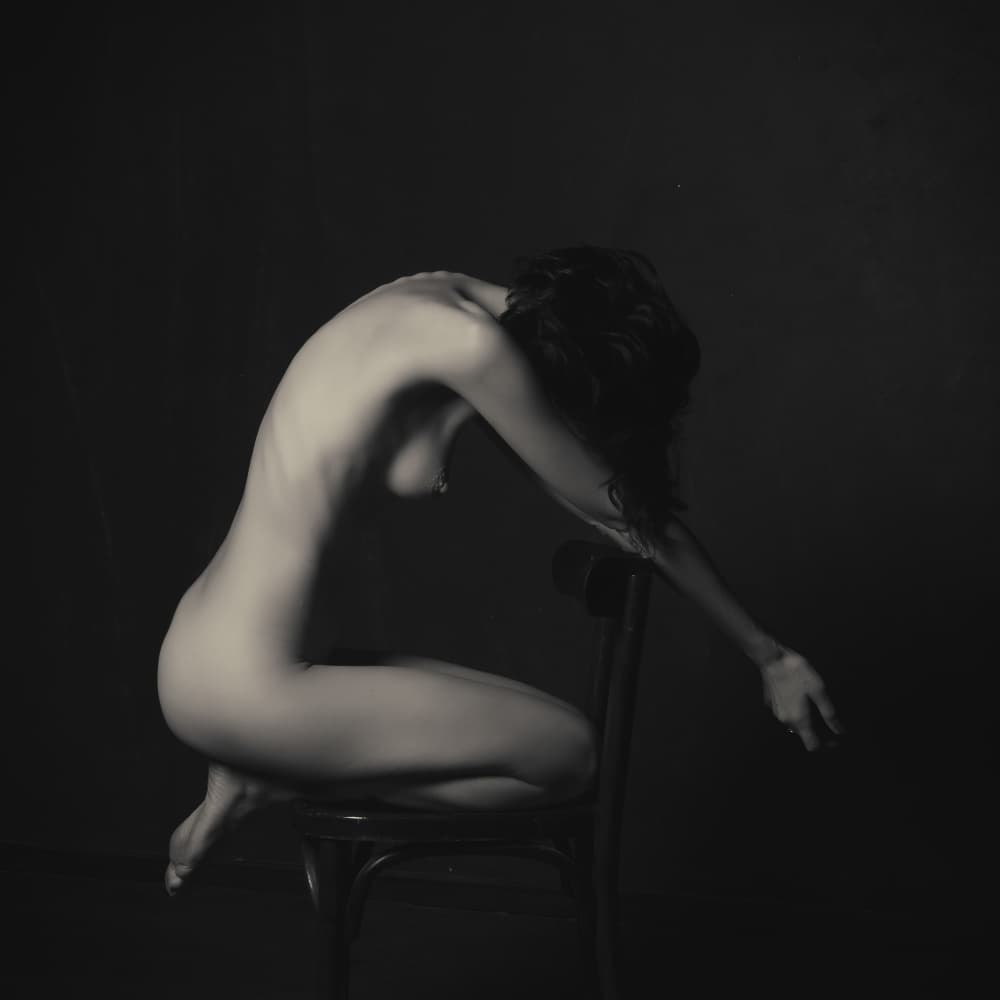 Quiet Nude Contemplation by Kostiantyn Baran — canvas wall art