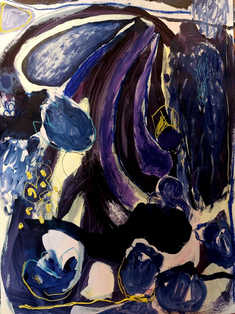 Deep Blue Abstraction by Monika Riethmueller — canvas wall art