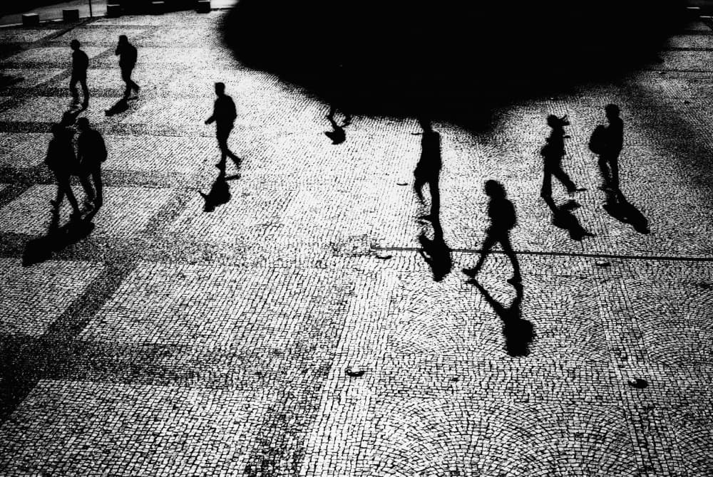 Walking City Shadows by Paulo Abrantes — canvas wall art