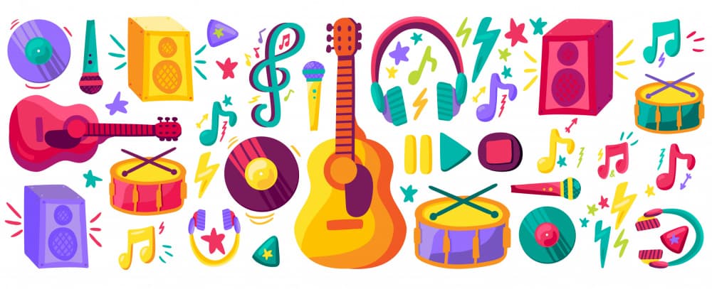 Vibrant Music Collection by Marika Barsrsind — canvas wall art