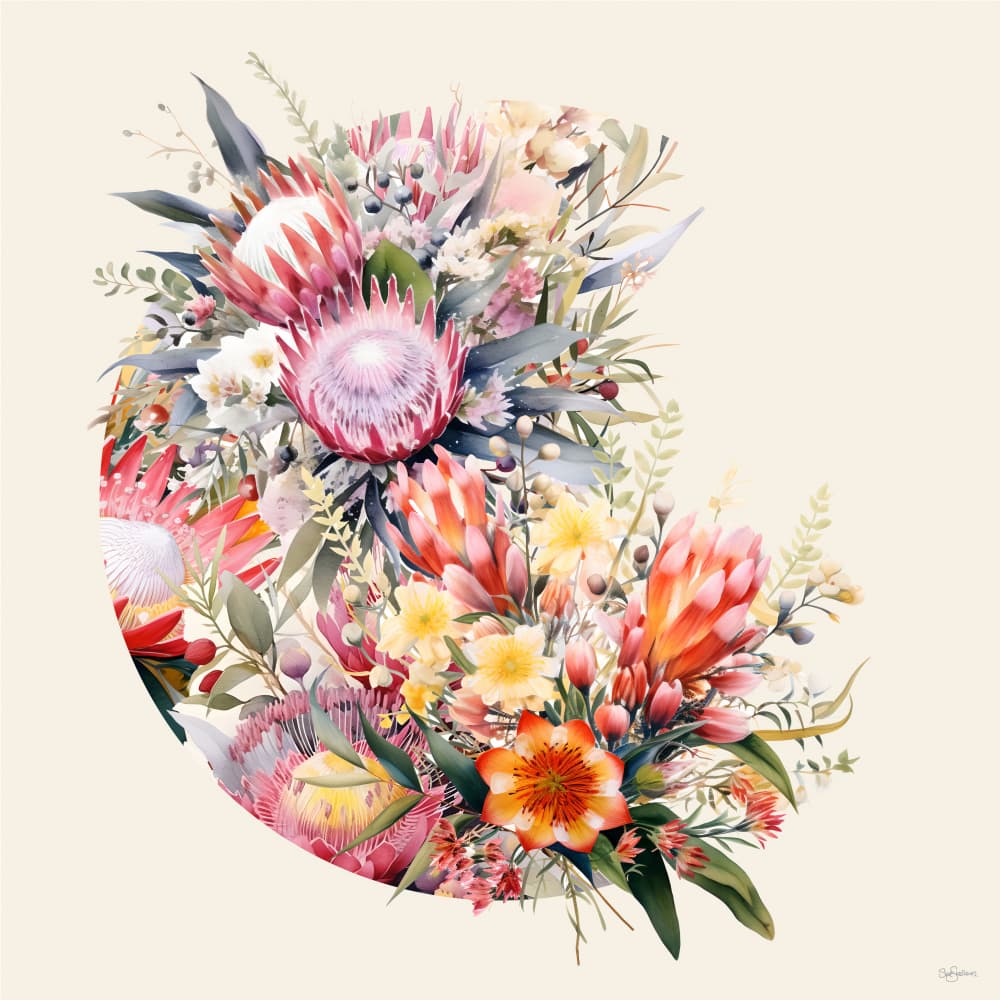 Vibrant Protea Bouquet by Sue Skellern — canvas wall art