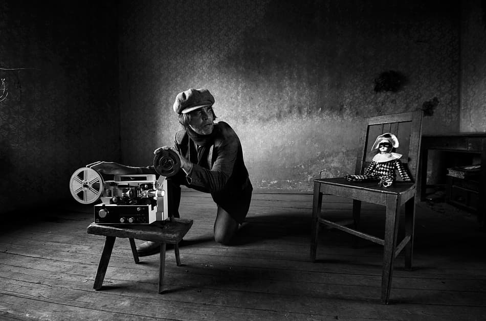 Mysterious Man Reel Recorder by mario grobenski - psychodaddy — canvas wall art