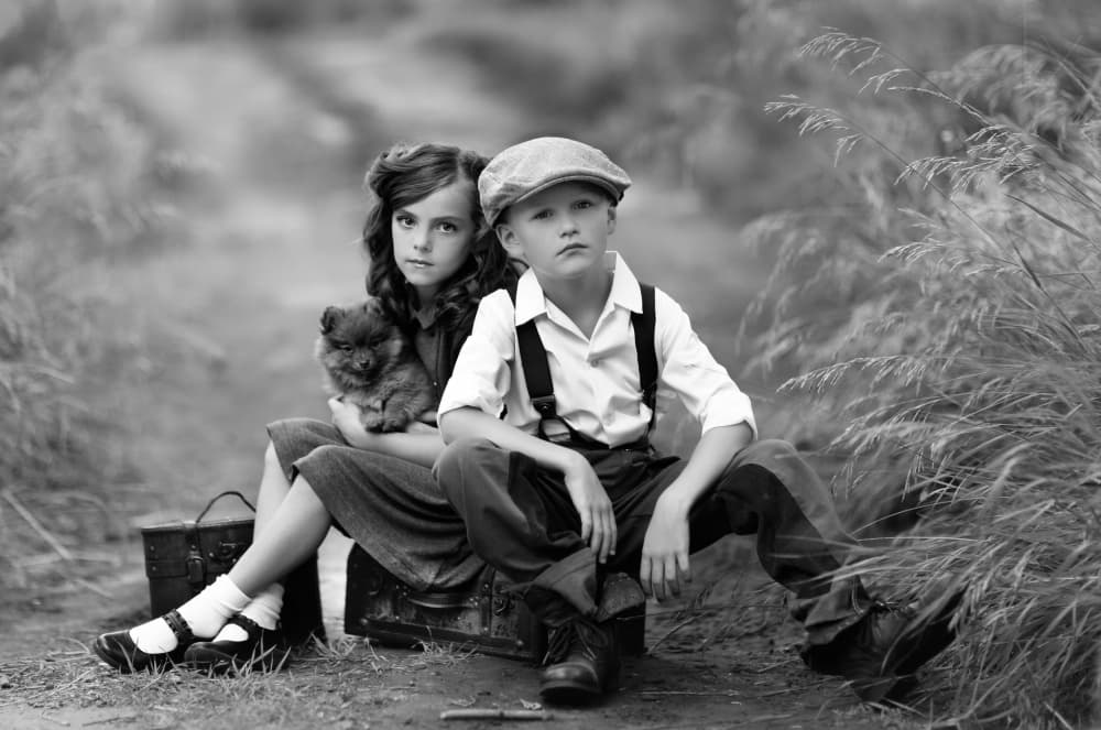 Vintage Country Kids by Katie Andelman — canvas wall art