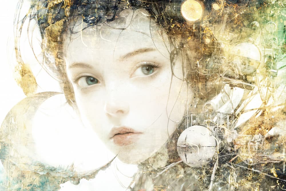 Gilded Dream Portrait by Rafal Kulik — canvas wall art