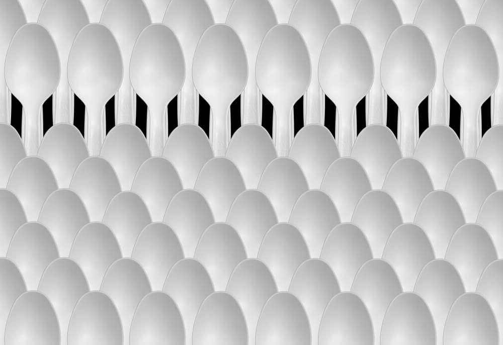 Plastic Spoon Pattern by Jacqueline Hammer — canvas wall art
