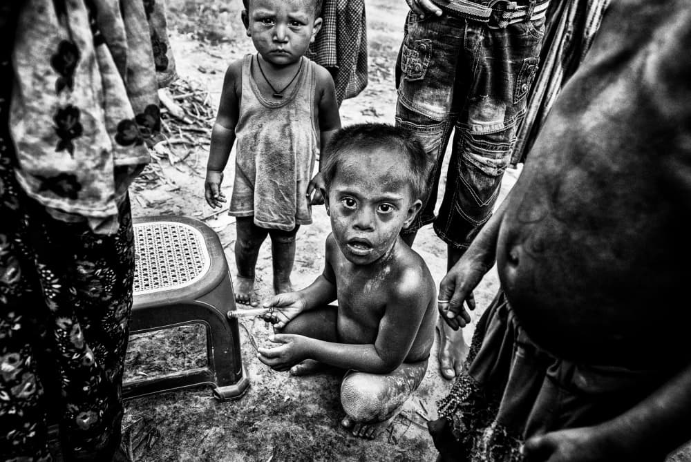 Somber Child Black White by Joxe Inazio Kuesta Garmendia — canvas wall art