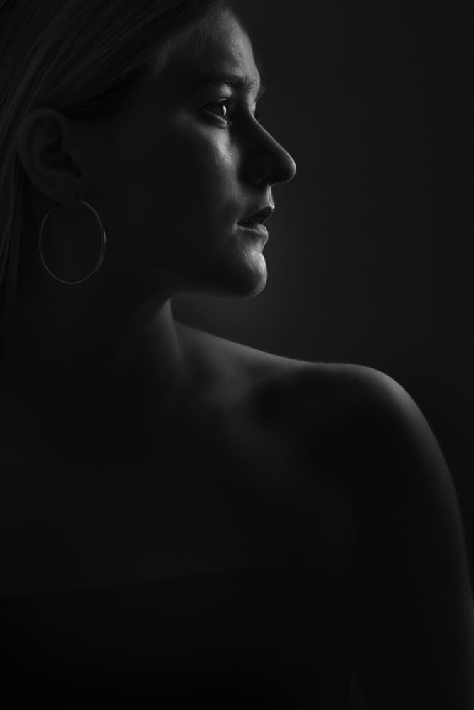 Elegant Profile Portrait by Hardik Pandya — canvas wall art