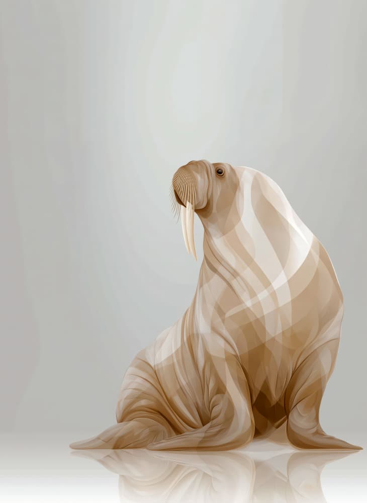 Elegant Walrus Reflection by Justyna Jaszke — canvas wall art