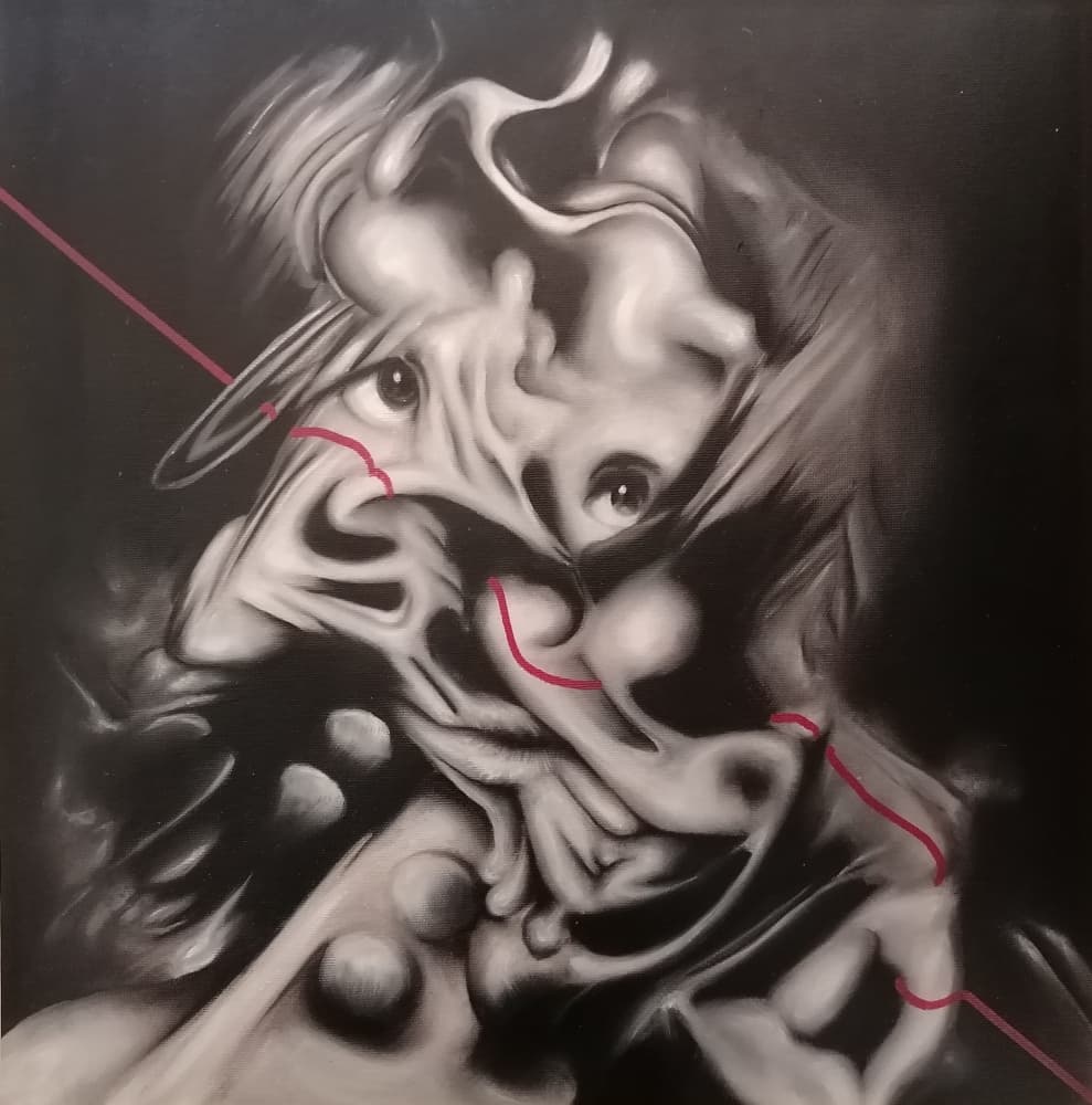Eerie Abstract Portrait by Stefano Mazzolini — canvas wall art