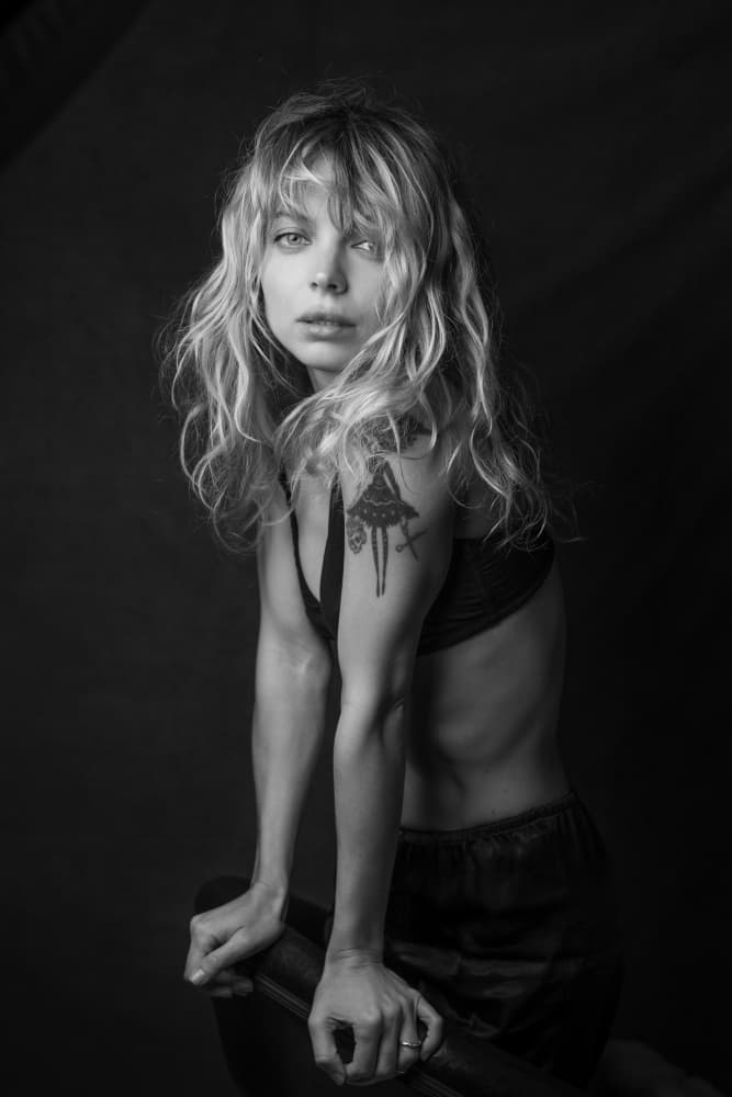 Pensive Blonde Studio Portrait by Ruth Franke — canvas wall art