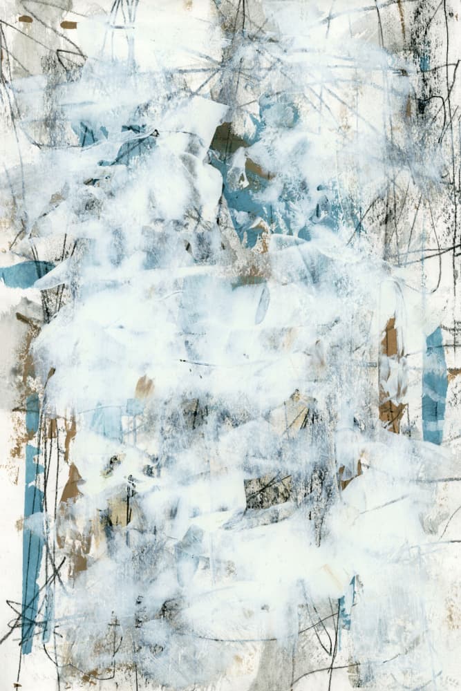 Textured White Blue Abstract by cartissi — canvas wall art