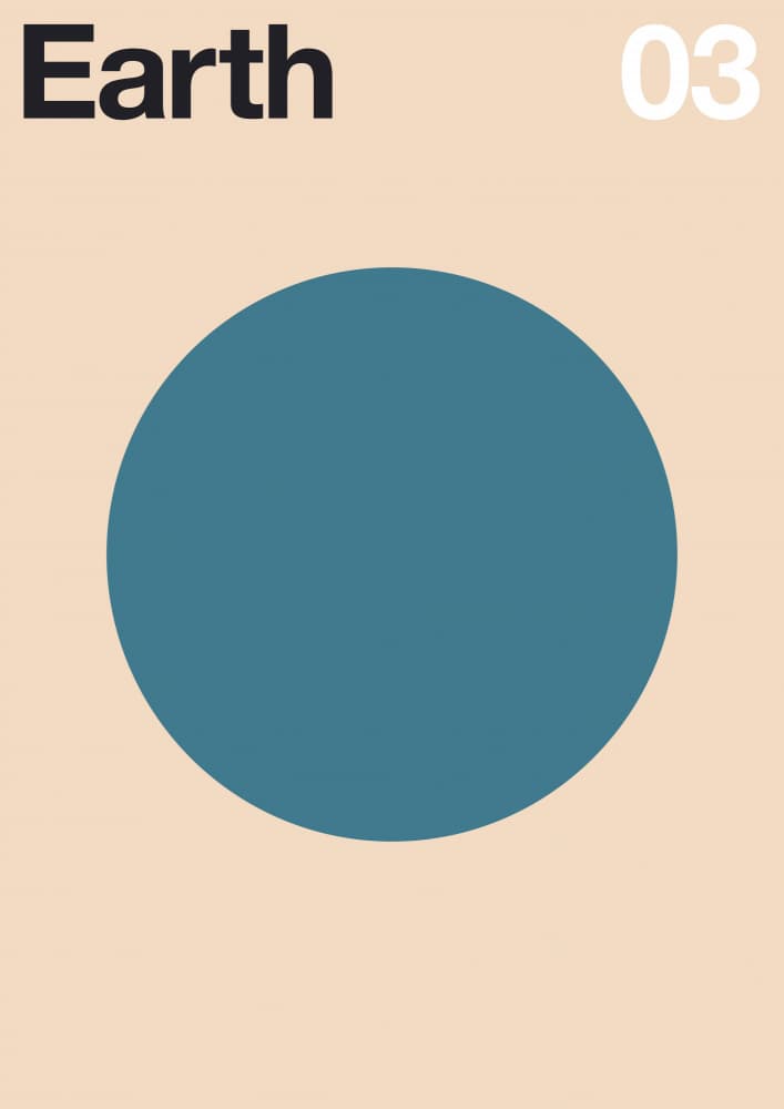 Minimalist Blue Planet by Florent Bodart — canvas wall art