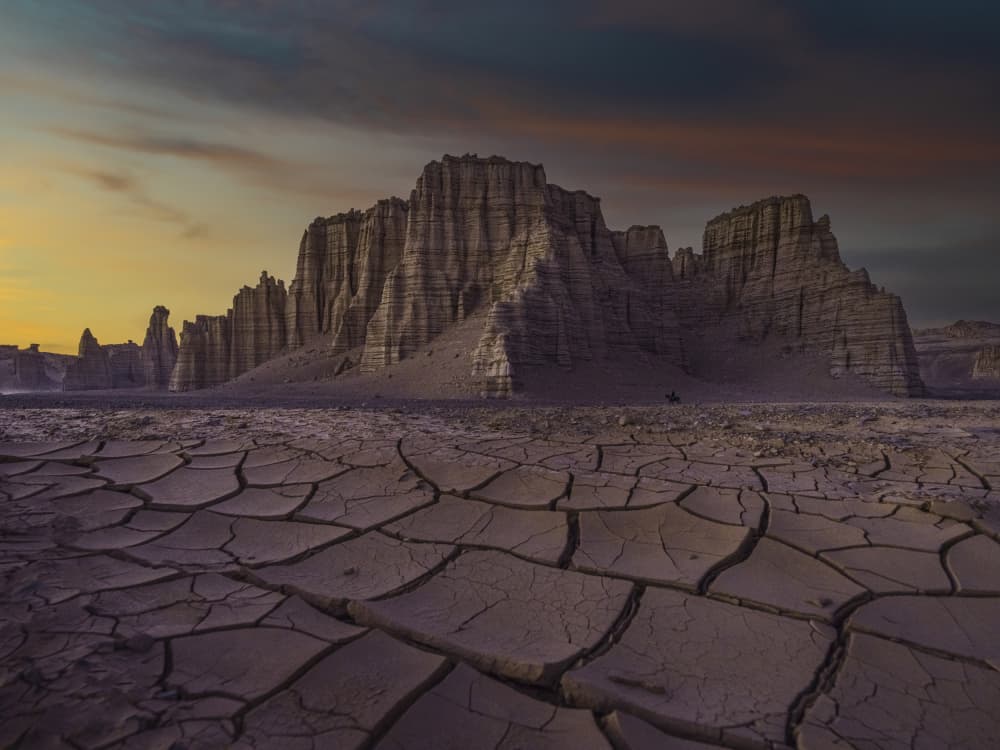 Cracked Earth Desert Landscape by Cai ning — canvas wall art