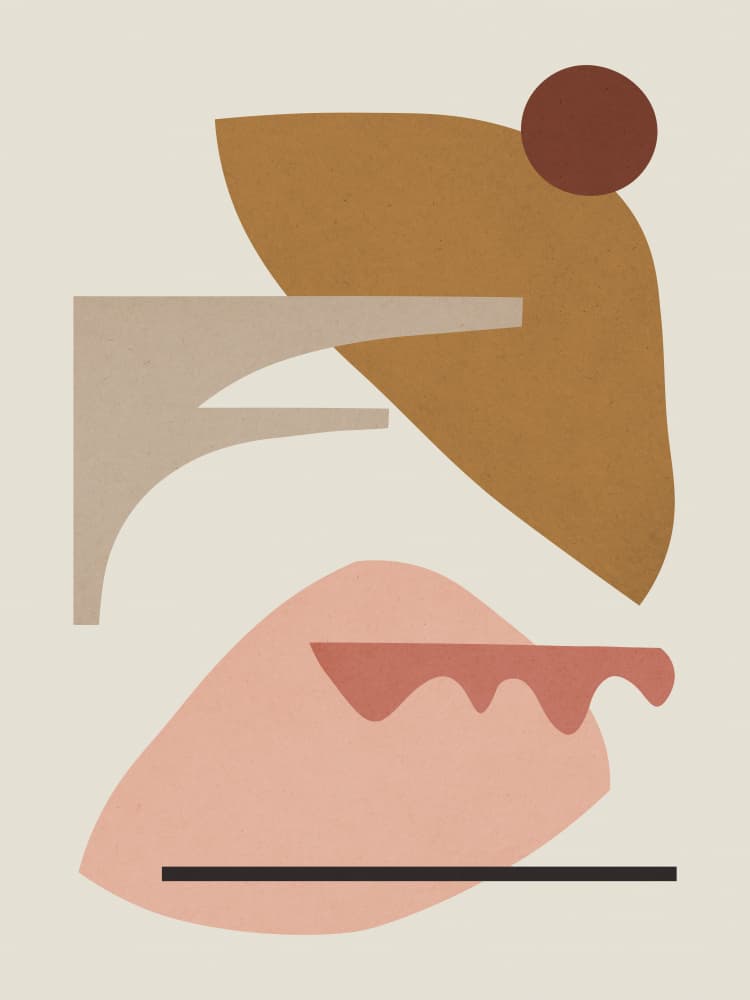 Earthy Abstract Shapes by Vitor Costa — canvas wall art