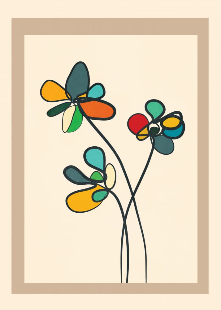 Colorful Abstract Flowers by Flow Line — canvas wall art