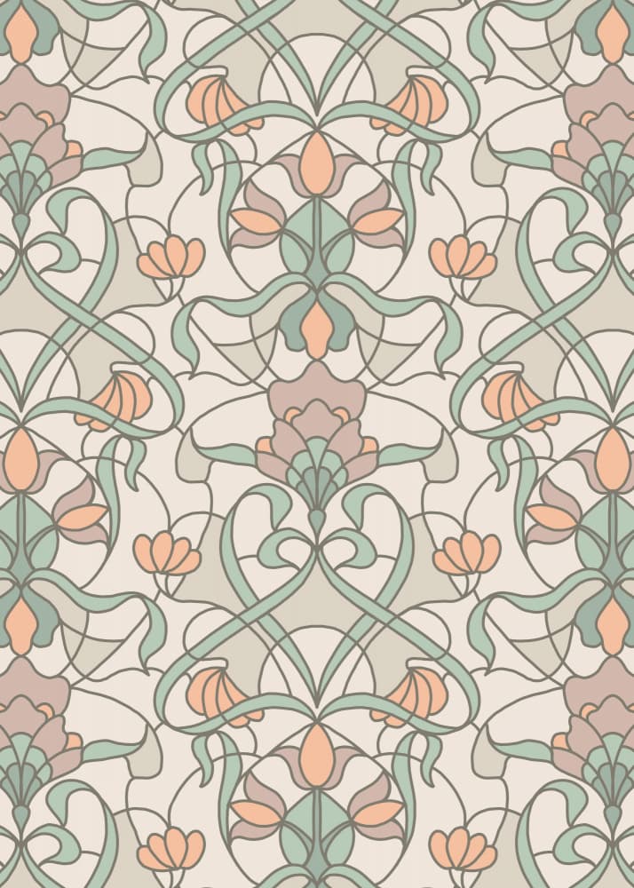 Elegant Nouveau Floral Pattern by Alexandra Weise — canvas wall art