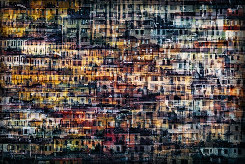 Vibrant Urban Layers by Roberto Marini — canvas wall art