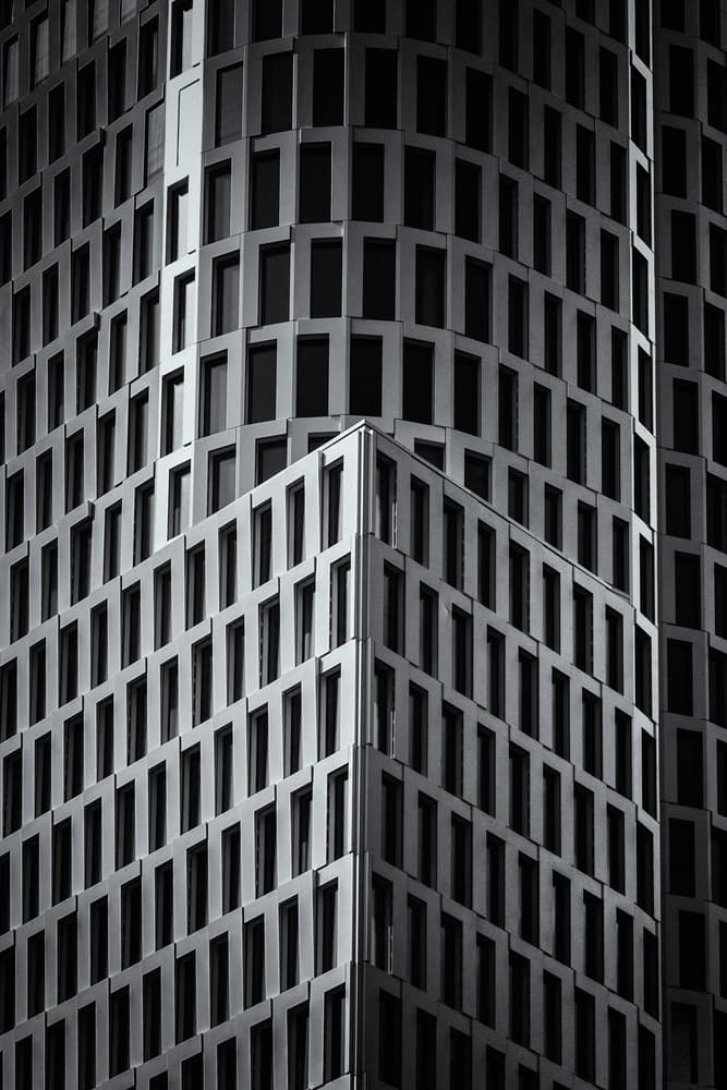 Geometric Building Facade by Peter Pfeiffer — canvas wall art
