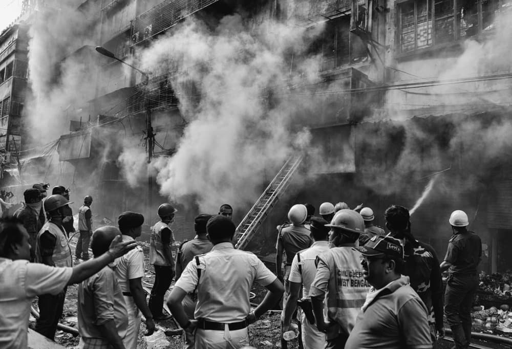 Urban Fire Emergency by Avishek Das — canvas wall art