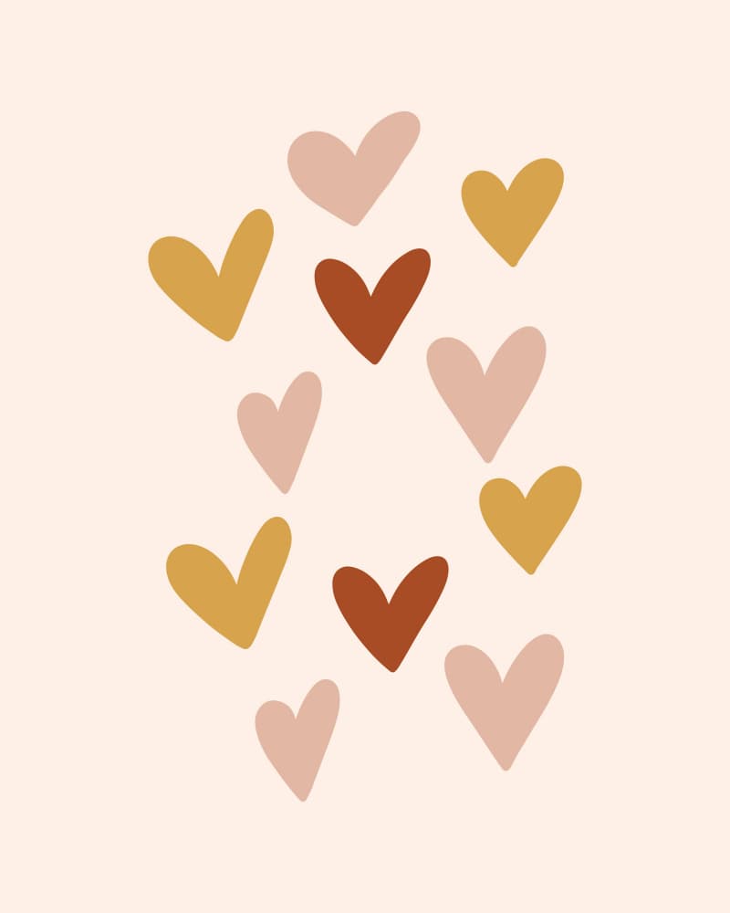 Warm Scattered Hearts by KsanaKalpa — canvas wall art