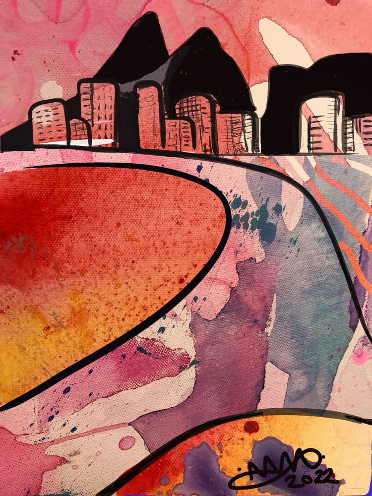 Vibrant Abstract City by Anna Viklund — canvas wall art