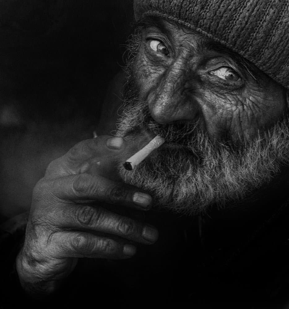 Bearded Man's Deep Gaze by Todor Tanev — canvas wall art