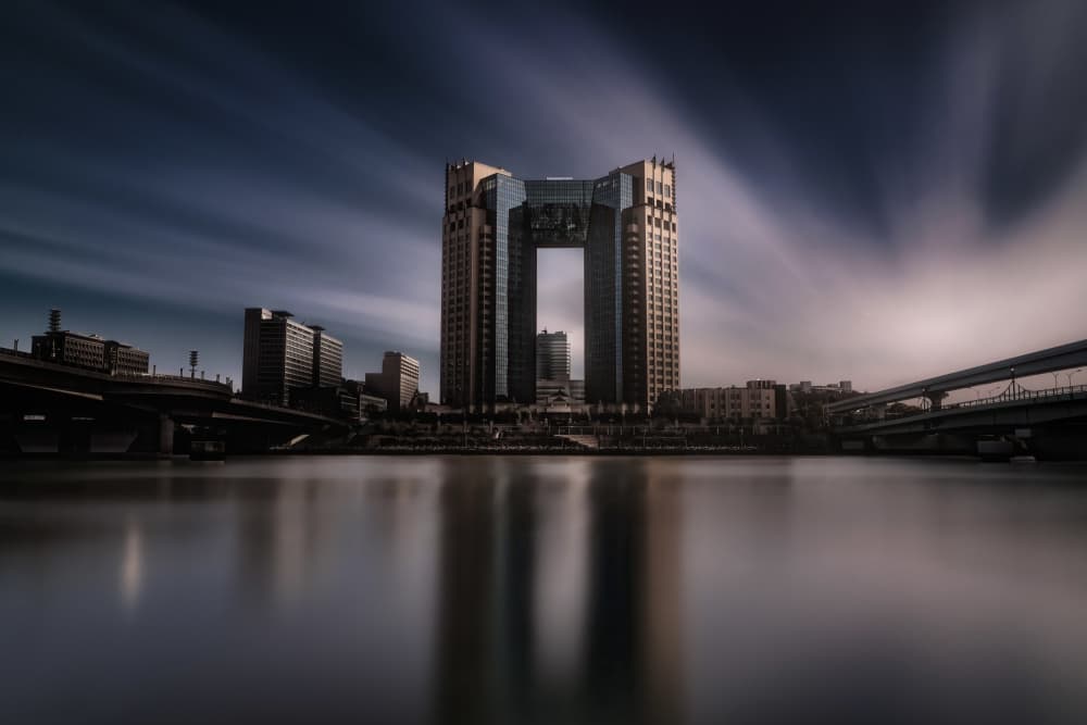Modern Tokyo Reflection by Amatou T — canvas wall art