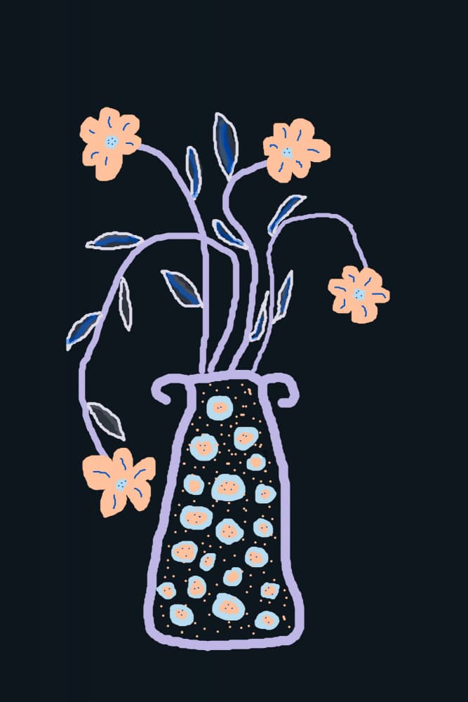 Whimsical Flowers Vase by Christina Sillen — canvas wall art