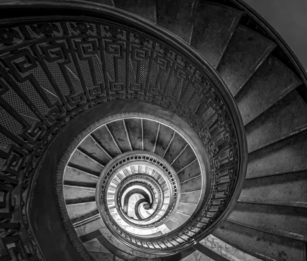 Grand Spiral Staircase by Jiahong Zeng — canvas wall art