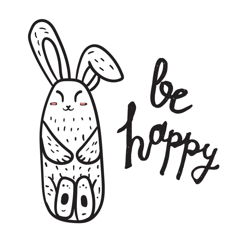 Be Happy Bunny by Marika Barsrsind — canvas wall art
