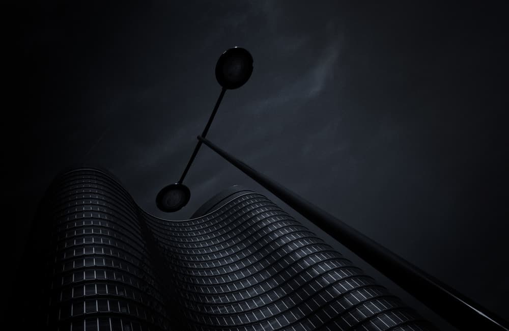 Wavy Building Dark Sky by Jeroen van de Wiel — canvas wall art