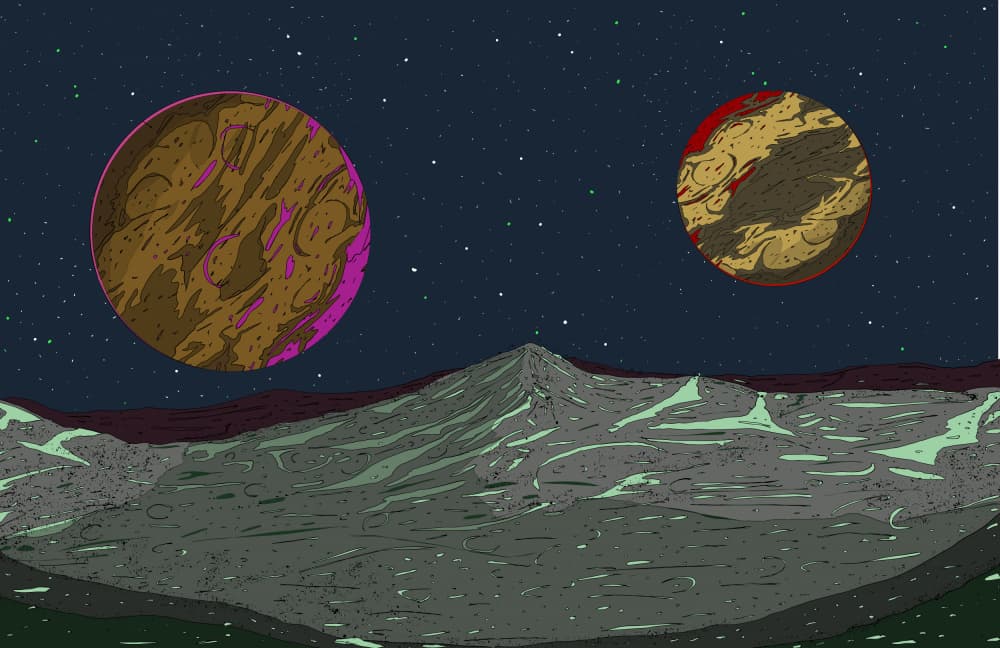Alien Mountain Planetscape by Nicholas — canvas wall art