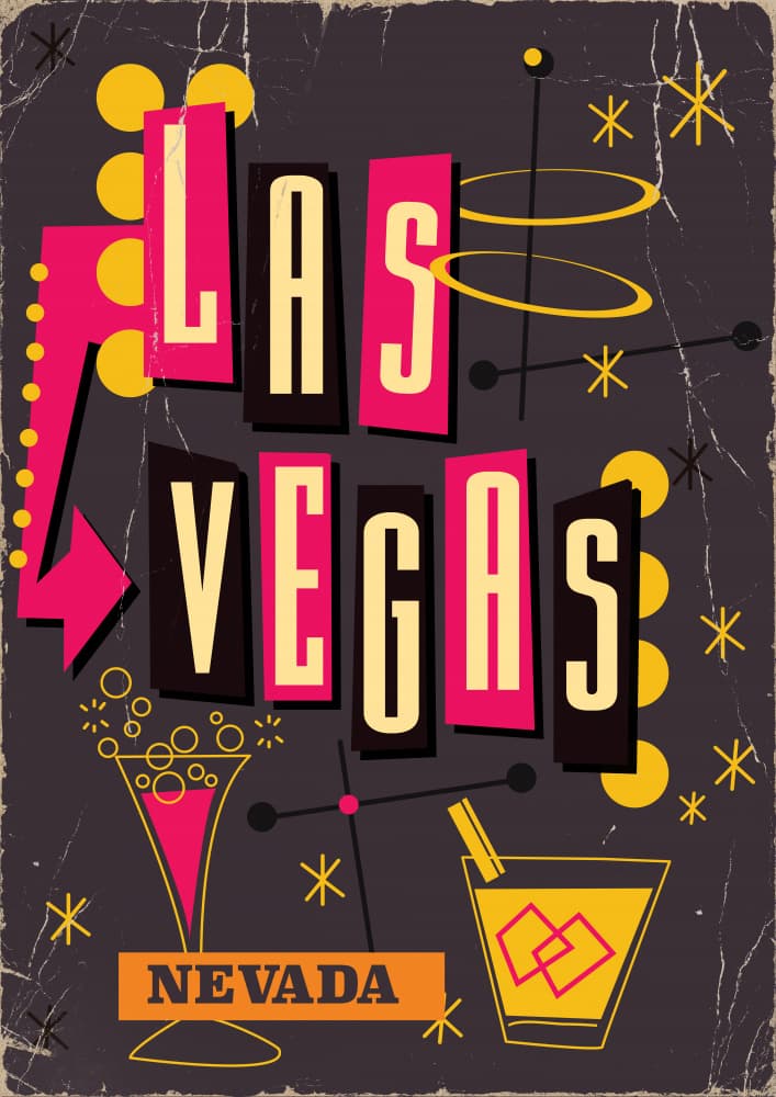Retro Las Vegas Cocktails by Nicholas — canvas wall art